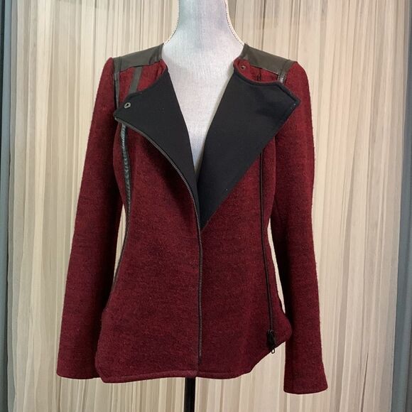 PLENTY by TRACY REESE Assymetricsl double zip pull Moto inspired jacket - Picture 3 of 10